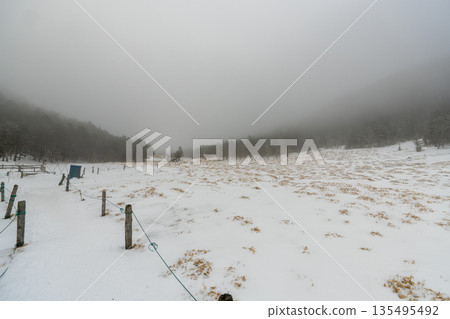 白雪皚皚的八岳和北小岳 白雪皚皚的八岳和北小岳 135495492