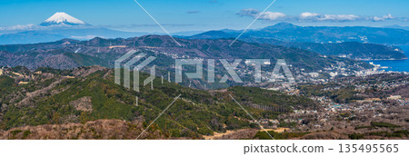 從大室山登山纜車山頂眺望富士山全景 [靜岡縣伊東市] 135495565