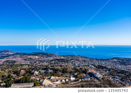 View of Ito City and Sagami Bay from the summit of the Omuroyama climbing lift [Ito City, Shizuoka Prefecture] 135495743
