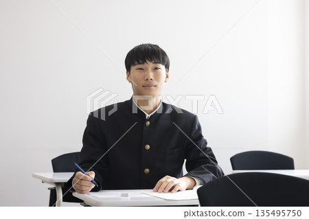 High school boys taking the exam High school boys taking the exam 135495750