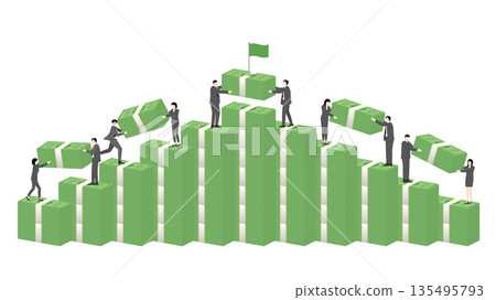 303_Business_Teamwork_Men_Women_Banknotes_Goal_Flag 303_Business_Teamwork_Men_Women_Banknotes_Goal_Flag 135495793