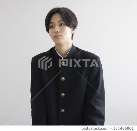 Male high school student studying Male high school student studying 135496001