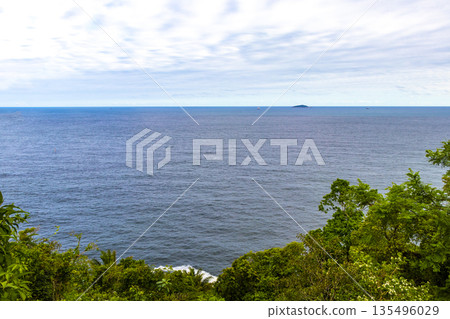 Copacabana Panorama View Tropical Islands Hills Rio de Janeiro Brazil. 135496029