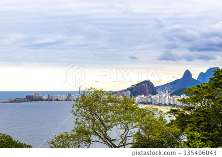 Copacabana Beach Tropical Paradise and City Skyline Rio de Janeiro Brazil. Copacabana Beach Tropical Paradise and City Skyline Rio de Janeiro Brazil. 135496043