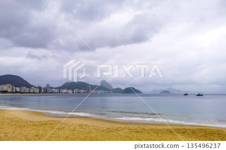 Copacabana Leme Beach Tropical Paradise in Rio de Janeiro Brazil. Copacabana Leme Beach Tropical Paradise in Rio de Janeiro Brazil. 135496237