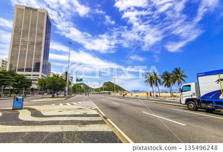 Copacabana coast and beach promenade in Rio de Janeiro Brazil. Copacabana coast and beach promenade in Rio de Janeiro Brazil. 135496248