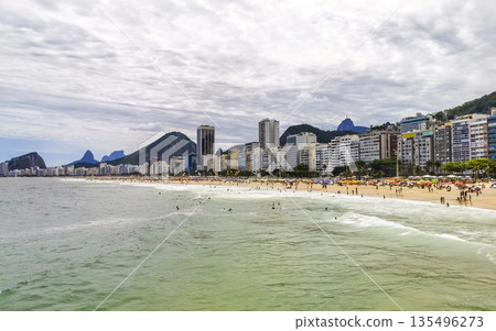 Copacabana Beach Tropical Paradise and City Skyline Rio de Janeiro Brazil. Copacabana Beach Tropical Paradise and City Skyline Rio de Janeiro Brazil. 135496273