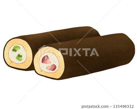 兩款可愛的惠方捲蛋糕(草莓、奇異果) 兩款可愛的惠方捲蛋糕(草莓、奇異果) 135496312