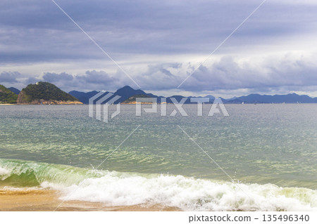 Copacabana Leme Beach Tropical Paradise in Rio de Janeiro Brazil. Copacabana Leme Beach Tropical Paradise in Rio de Janeiro Brazil. 135496340