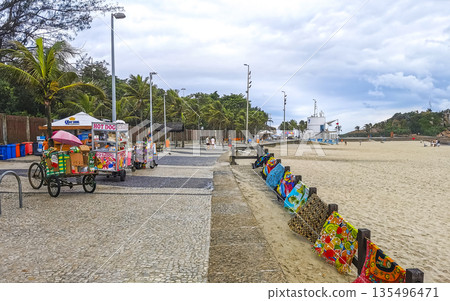 Ipanema coastal and beach promenade in Rio de Janeiro Brazil. 135496471