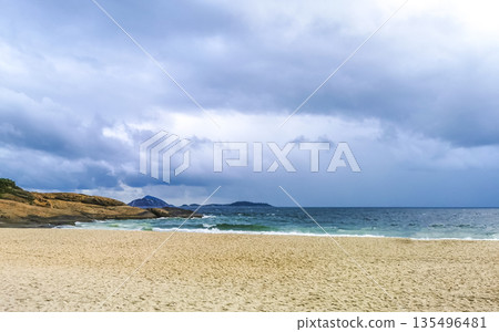 Ipanema Beach Tropical Storm Clouds Panorama Rio de Janeiro Brazil. Ipanema Beach Tropical Storm Clouds Panorama Rio de Janeiro Brazil. 135496481