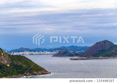 Copacabana Leme Tropical Paradise Beach Panorama Rio de Janeiro Brazil. Copacabana Leme Tropical Paradise Beach Panorama Rio de Janeiro Brazil. 135496587
