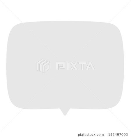 Simple hand-drawn speech bubble illustration for titles and descriptions. Light gray. 135497093
