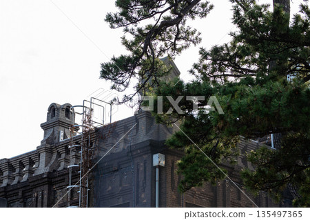 Pine trees and brick forts 135497365