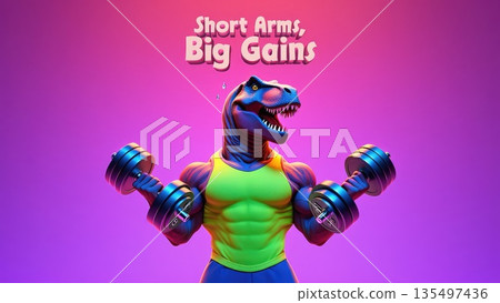 dinosaur, dumbbell, fitness 135497436