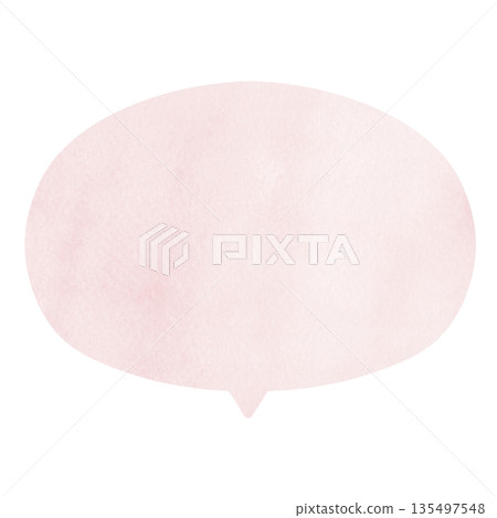 自然可愛的水彩對話框插畫素材 - 暗粉紅色 135497548