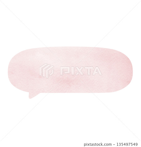 自然可愛的水彩對話框插畫素材 - 暗粉紅色 135497549