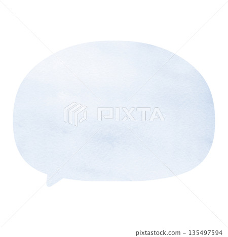 Refreshing and easy-to-use watercolor speech bubble illustration in blue 135497594