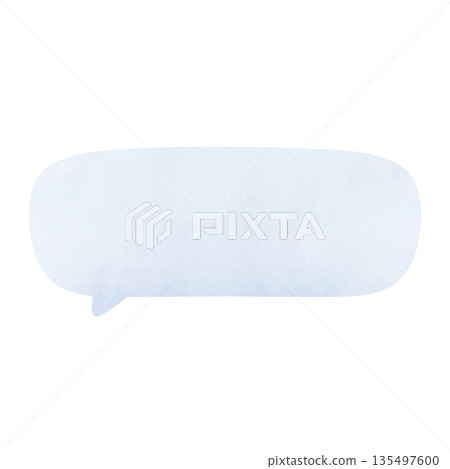 Refreshing and easy-to-use watercolor speech bubble illustration in blue 135497600