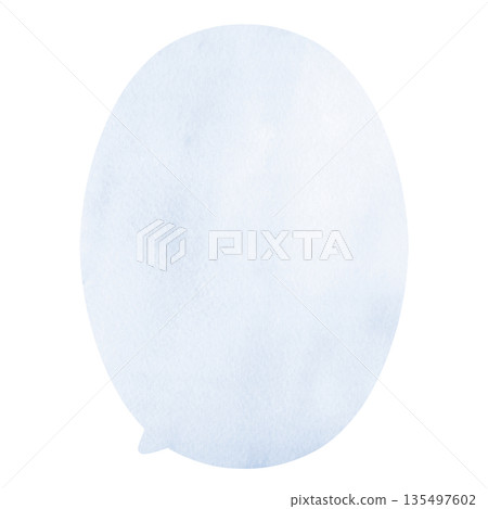 Refreshing and easy-to-use watercolor speech bubble illustration in blue 135497602
