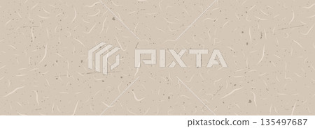 Japanese mulberry paper texture with organic washi and grainy speckles for natural background. Rough sheet is handmade with recycled fiber for craft in vintage cream and beige. Vector illustration Japanese mulberry paper texture with organic washi and grainy speckles for natural background. Rough sheet is handmade with recycled fiber for craft in vintage cream and beige. Vector illustration 135497687