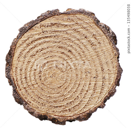 Cross-section parts of tree stumps with bark, natural wood slices, cutting materials Cross-section parts of tree stumps with bark, natural wood slices, cutting materials 135498038
