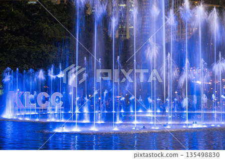 Illuminated fountain at KLCC, Kuala Lumpur, Malaysia Illuminated fountain at KLCC, Kuala Lumpur, Malaysia 135498830