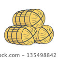 堆疊稻捆圖標 135498842
