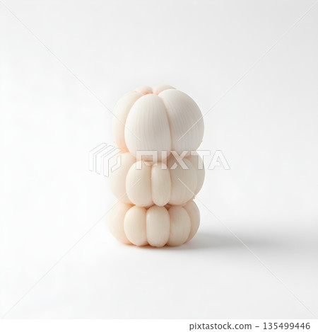 Mangosteen Fruit Arils Stacked Clean White 135499446