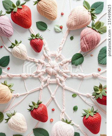 草莓背景材質紋理插圖 135499625