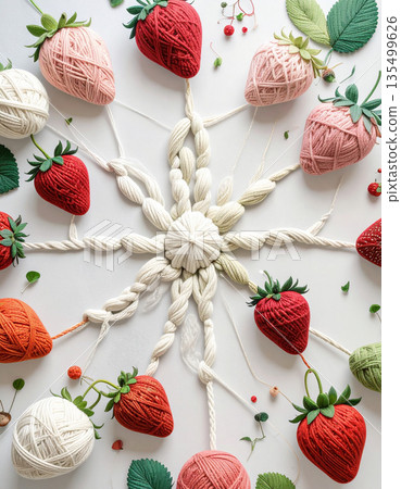 草莓背景材質紋理插圖 135499626