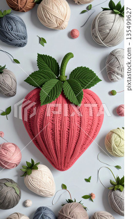 草莓背景材質紋理插圖 135499627