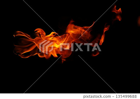 Glowing Fire Torch in the Night 135499688