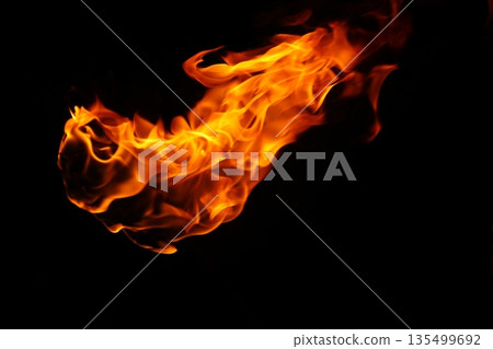 Glowing Fire Torch in the Night 135499692