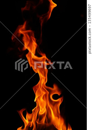 Glowing Fire Torch in the Night 135499697