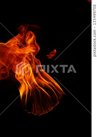 Glowing Fire Torch in the Night 135499708