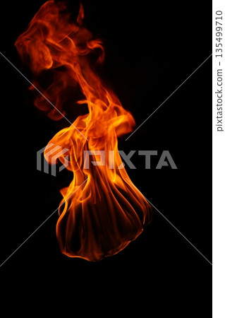 Glowing Fire Torch in the Night 135499710