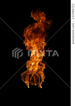 Glowing Fire Torch in the Night Glowing Fire Torch in the Night 135499722