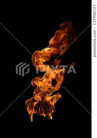Glowing Fire Torch in the Night 135499723