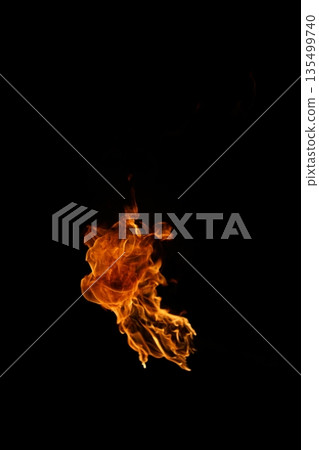 Glowing Fire Torch in the Night 135499740