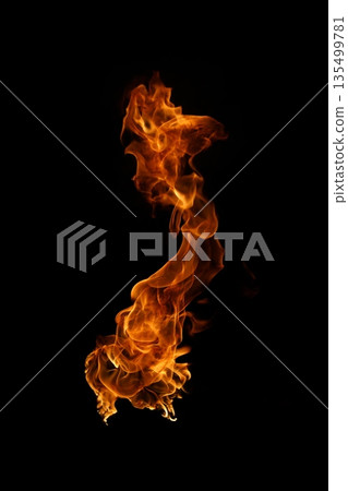 Glowing Fire Torch in the Night Glowing Fire Torch in the Night 135499781