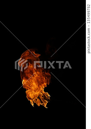 Glowing Fire Torch in the Night 135499782