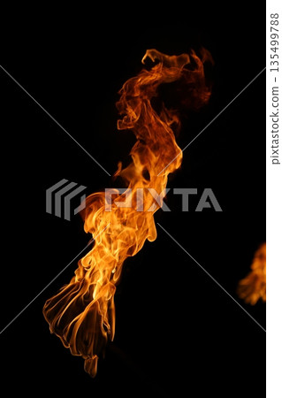 Glowing Fire Torch in the Night 135499788