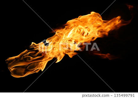 Glowing Fire Torch in the Night Glowing Fire Torch in the Night 135499791