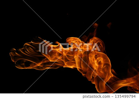 Glowing Fire Torch in the Night 135499794