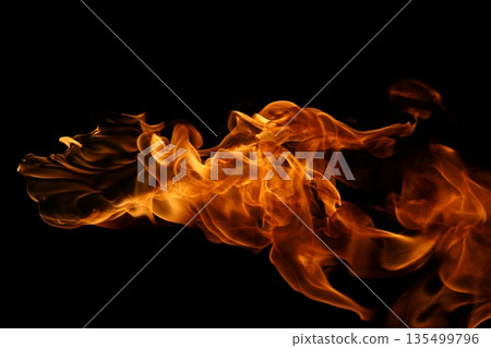 Glowing Fire Torch in the Night Glowing Fire Torch in the Night 135499796