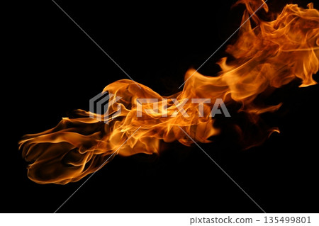 Glowing Fire Torch in the Night Glowing Fire Torch in the Night 135499801