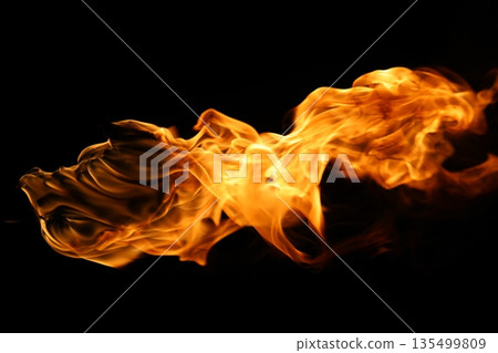 Glowing Fire Torch in the Night 135499809