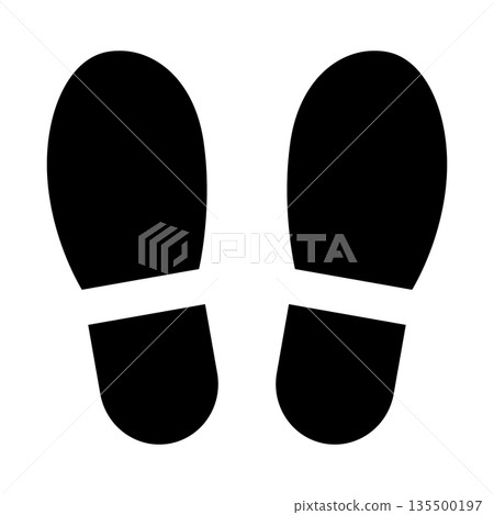 簡單的人類鞋印圖標 簡單的人類鞋印圖標 135500197