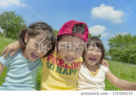Children playing in the park 135500235